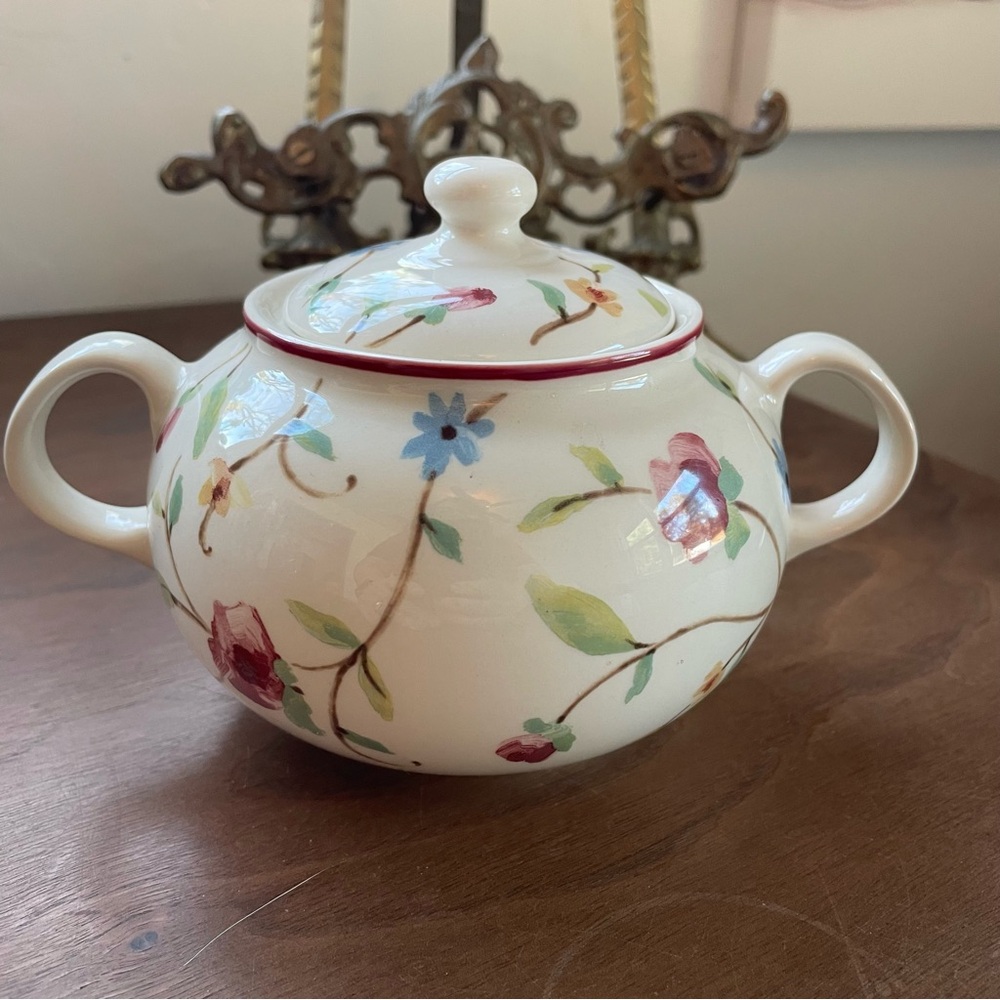 Cup & Saucer Set Sugar Bowl Bundle of 5 Made in England Pink & Blue Floral